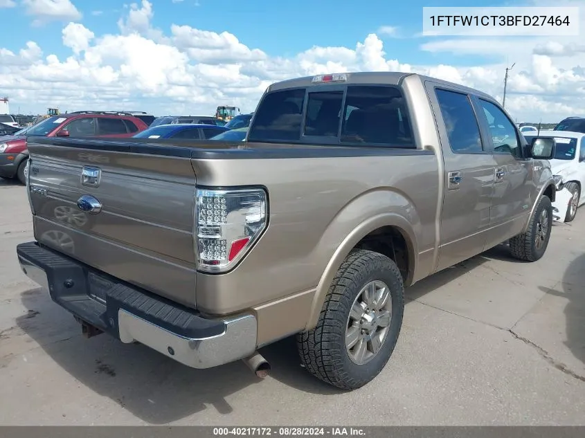 1FTFW1CT3BFD27464 2011 Ford F-150 Lariat