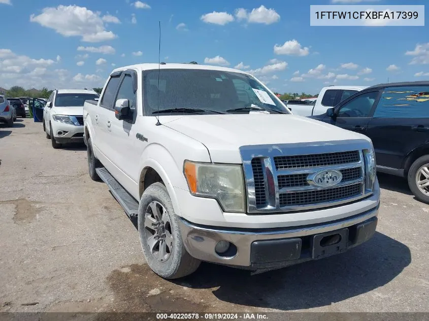 2011 Ford F-150 Lariat VIN: 1FTFW1CFXBFA17399 Lot: 40220578