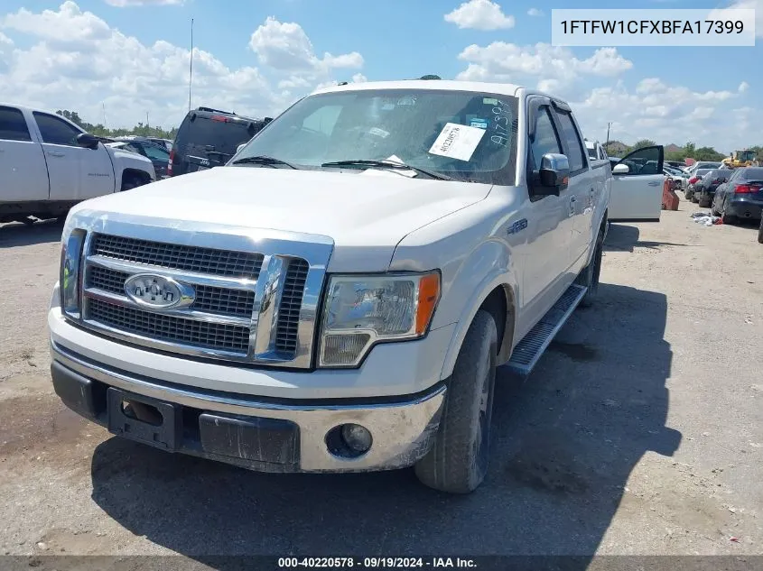 2011 Ford F-150 Lariat VIN: 1FTFW1CFXBFA17399 Lot: 40220578