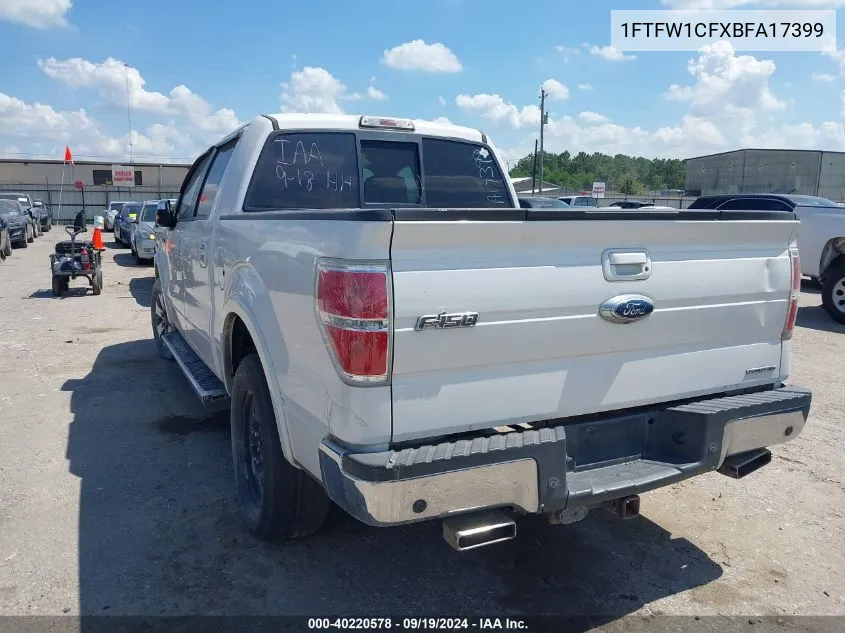 2011 Ford F-150 Lariat VIN: 1FTFW1CFXBFA17399 Lot: 40220578