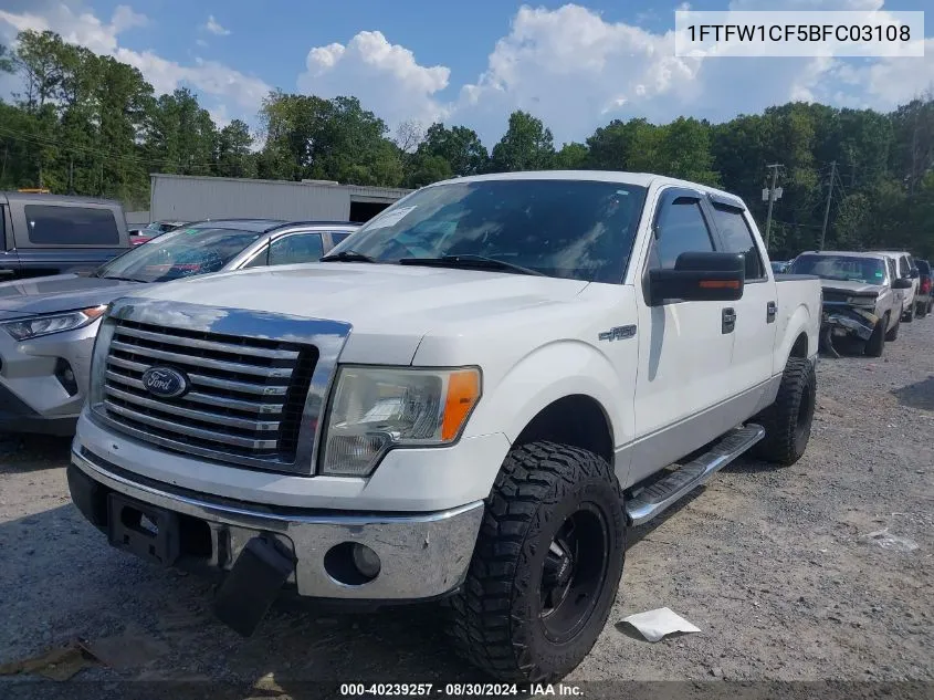 2011 Ford F-150 Xlt VIN: 1FTFW1CF5BFC03108 Lot: 40239257