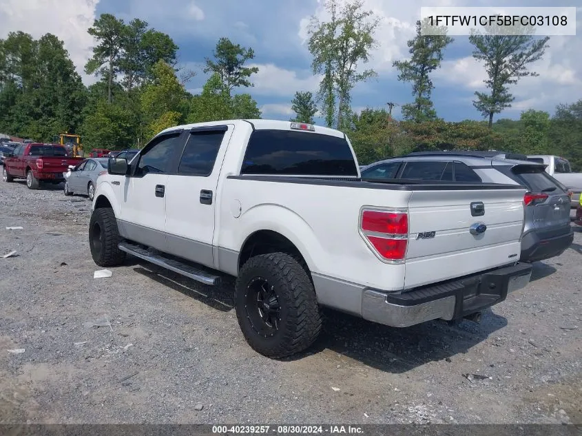 2011 Ford F-150 Xlt VIN: 1FTFW1CF5BFC03108 Lot: 40239257