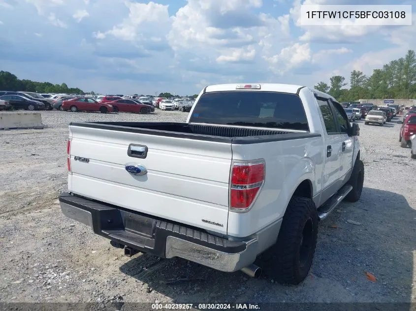 2011 Ford F-150 Xlt VIN: 1FTFW1CF5BFC03108 Lot: 40239257