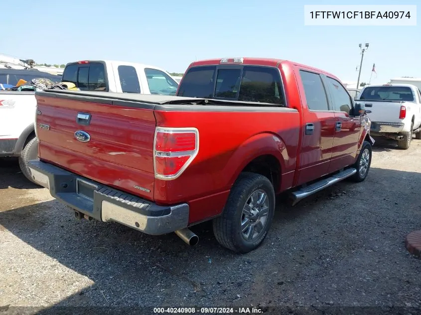 2011 Ford F150 Supercrew VIN: 1FTFW1CF1BFA40974 Lot: 40240908