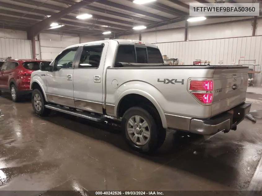 1FTFW1EF9BFA50360 2011 Ford F-150 Lariat