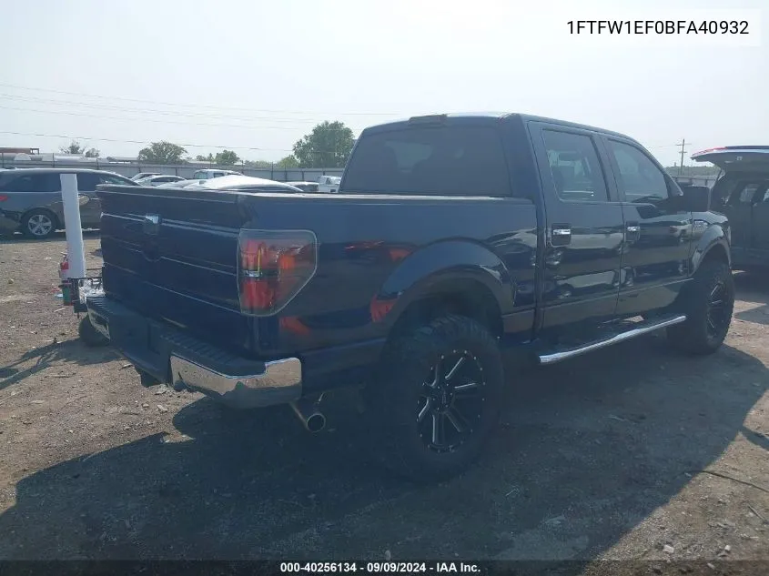 2011 Ford F-150 Xlt VIN: 1FTFW1EF0BFA40932 Lot: 40256134