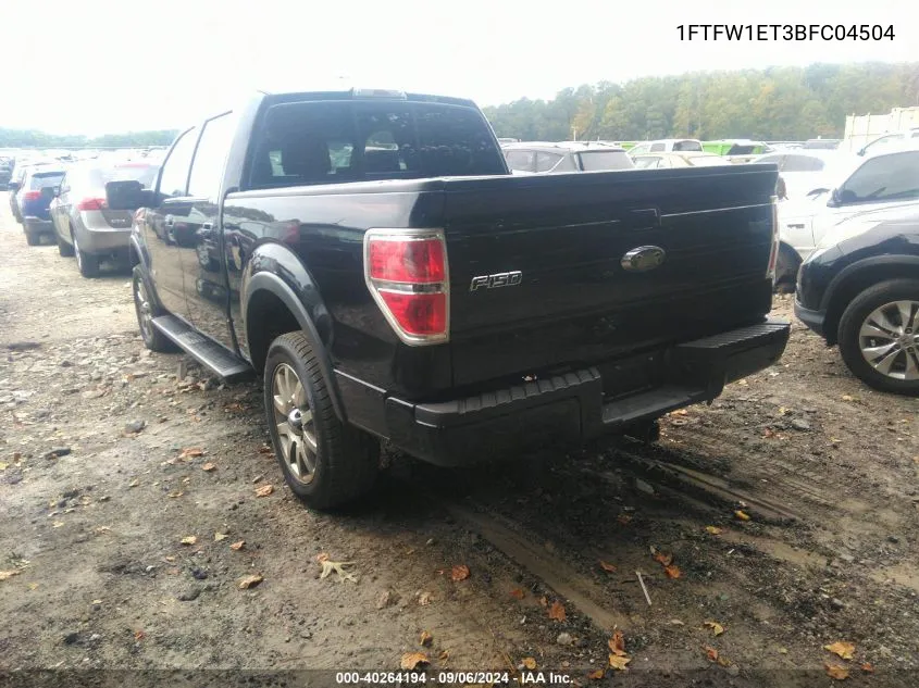 2011 Ford F-150 Fx4 VIN: 1FTFW1ET3BFC04504 Lot: 40264194