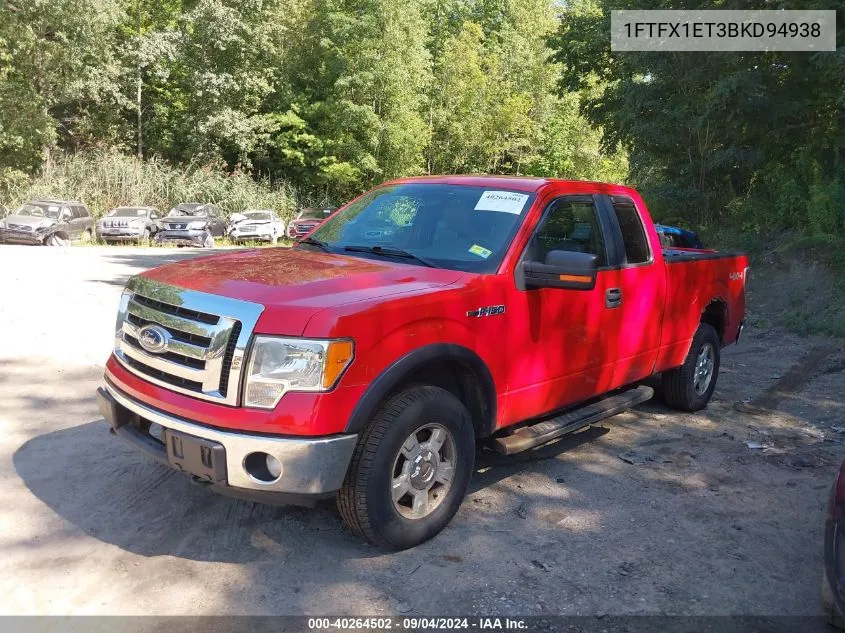 2011 Ford F-150 Xlt VIN: 1FTFX1ET3BKD94938 Lot: 40264502