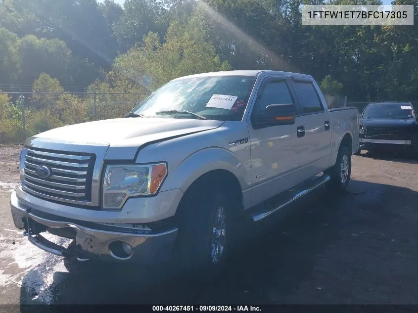 2011 Ford F-150 Xlt VIN: 1FTFW1ET7BFC17305 Lot: 40267451