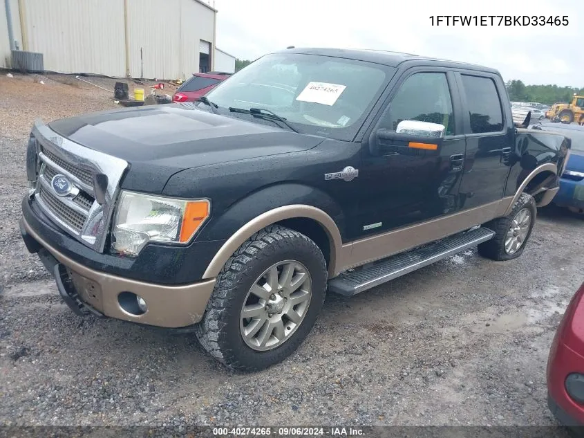 1FTFW1ET7BKD33465 2011 Ford F-150 King Ranch