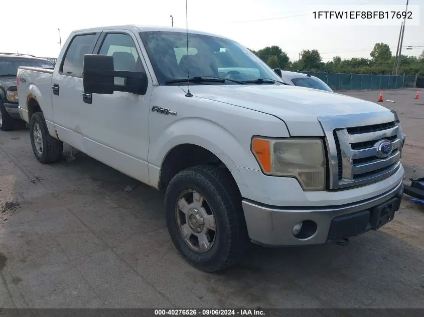 2011 Ford F-150 Xlt VIN: 1FTFW1EF8BFB17692 Lot: 40276526