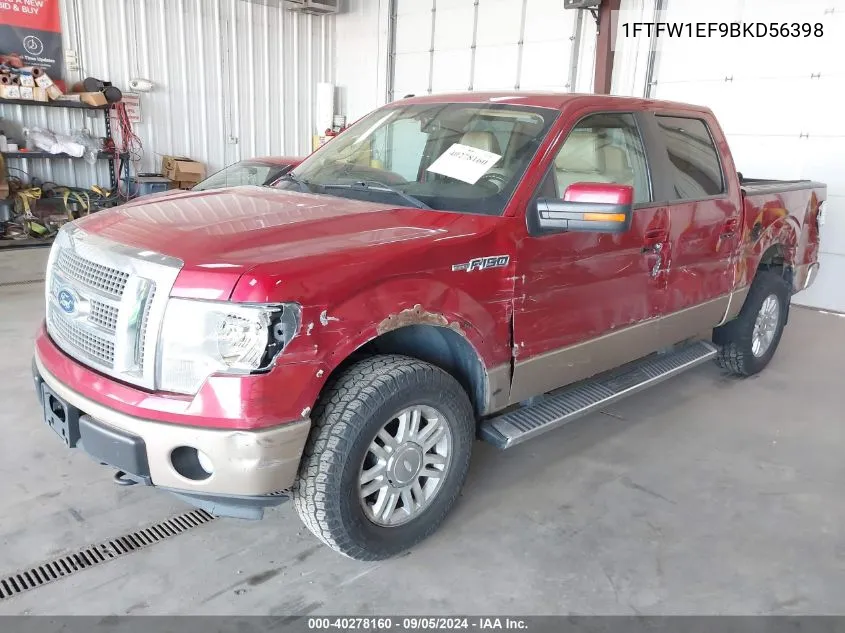 1FTFW1EF9BKD56398 2011 Ford F-150 Lariat