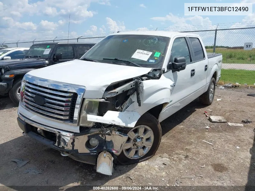 2011 Ford F-150 Xlt VIN: 1FTFW1ET3BFC12490 Lot: 40282680