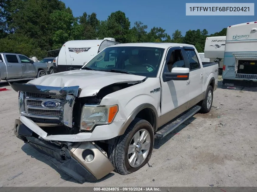 1FTFW1EF6BFD20421 2011 Ford F150 Supercrew