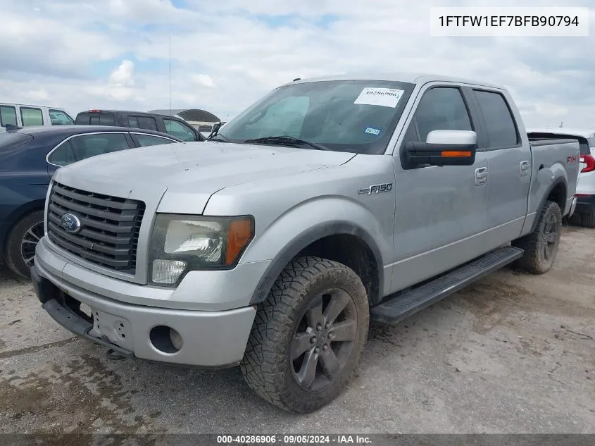 2011 Ford F-150 Fx4 VIN: 1FTFW1EF7BFB90794 Lot: 40286906