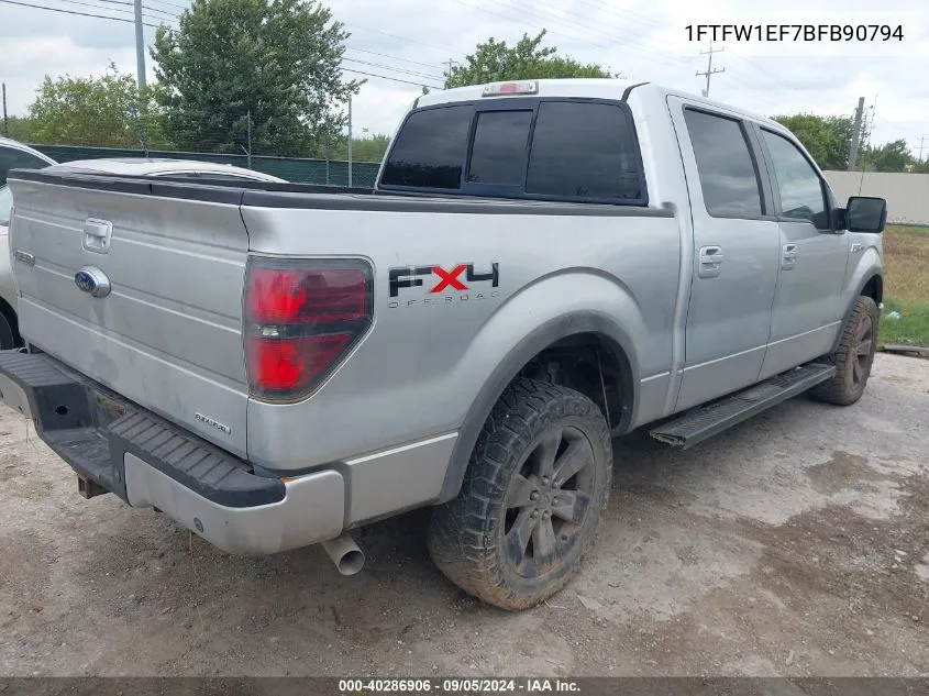 2011 Ford F-150 Fx4 VIN: 1FTFW1EF7BFB90794 Lot: 40286906