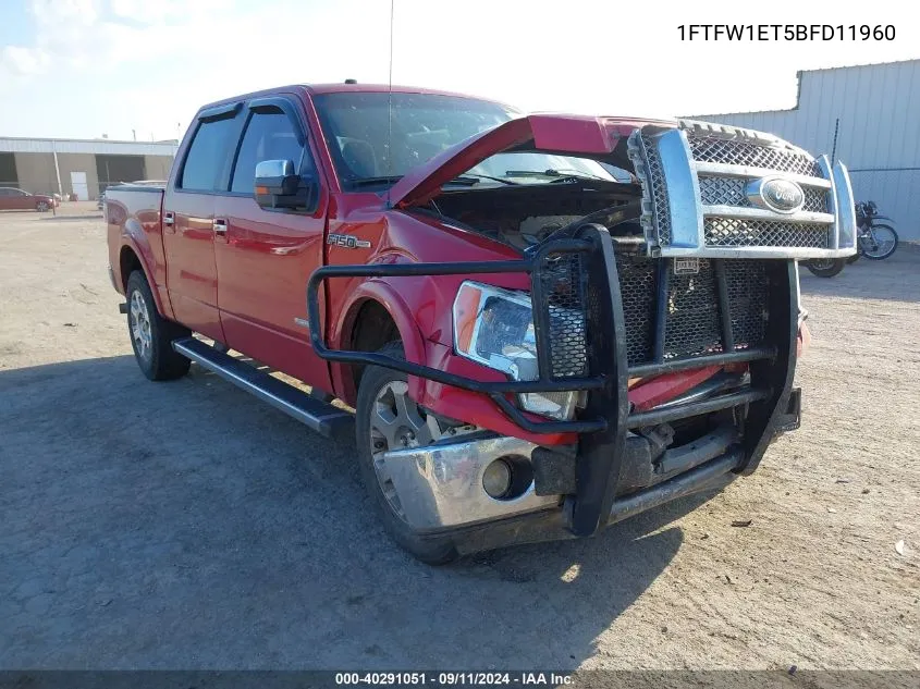 2011 Ford F150 Supercrew VIN: 1FTFW1ET5BFD11960 Lot: 40291051