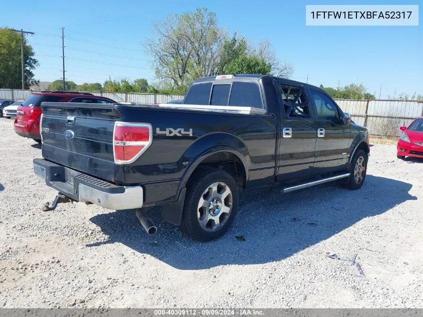 1FTFW1ETXBFA52317 2011 Ford F-150 Lariat