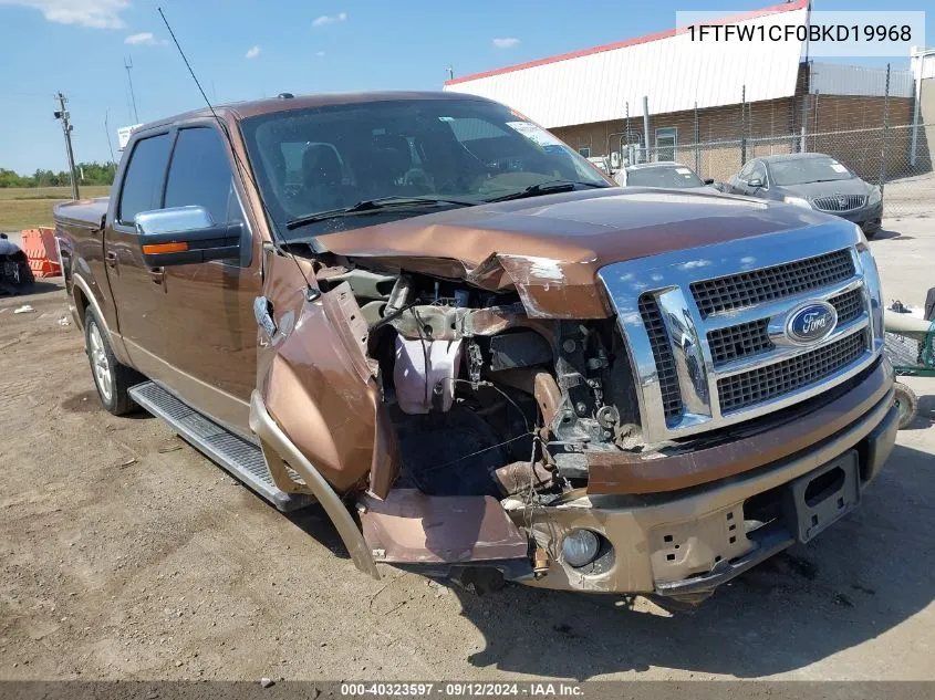 2011 Ford F150 Supercrew VIN: 1FTFW1CF0BKD19968 Lot: 40323597