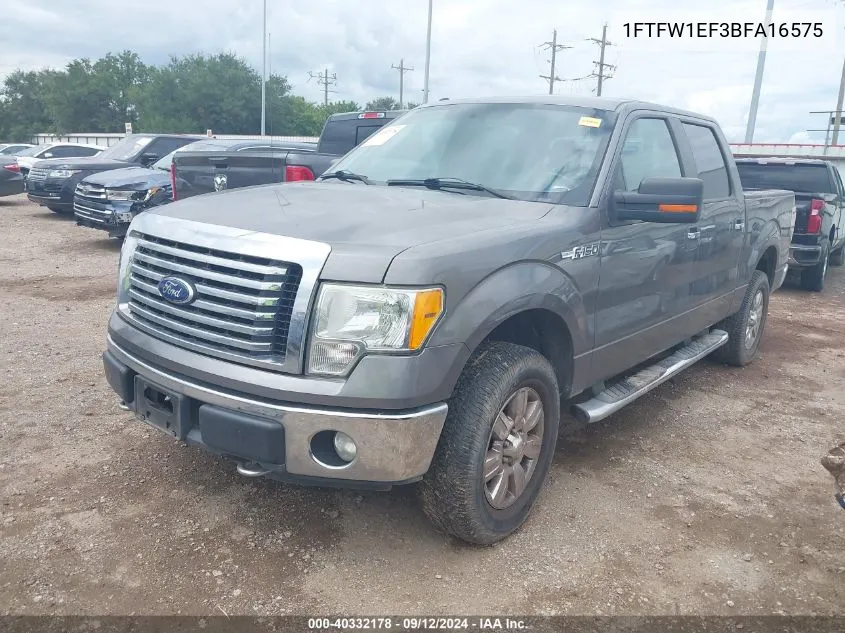 2011 Ford F-150 Supercrew VIN: 1FTFW1EF3BFA16575 Lot: 40332178