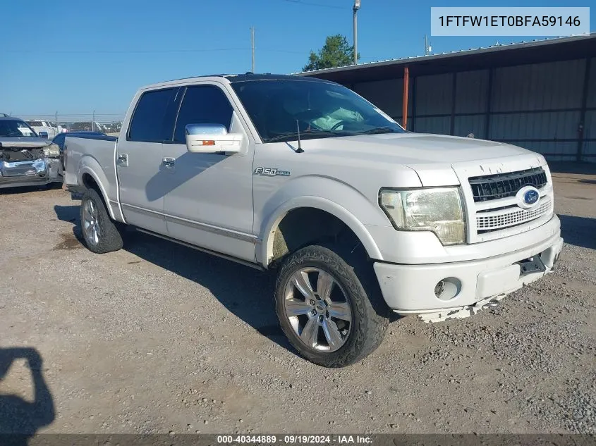 2011 Ford F-150 Platinum VIN: 1FTFW1ET0BFA59146 Lot: 40344889