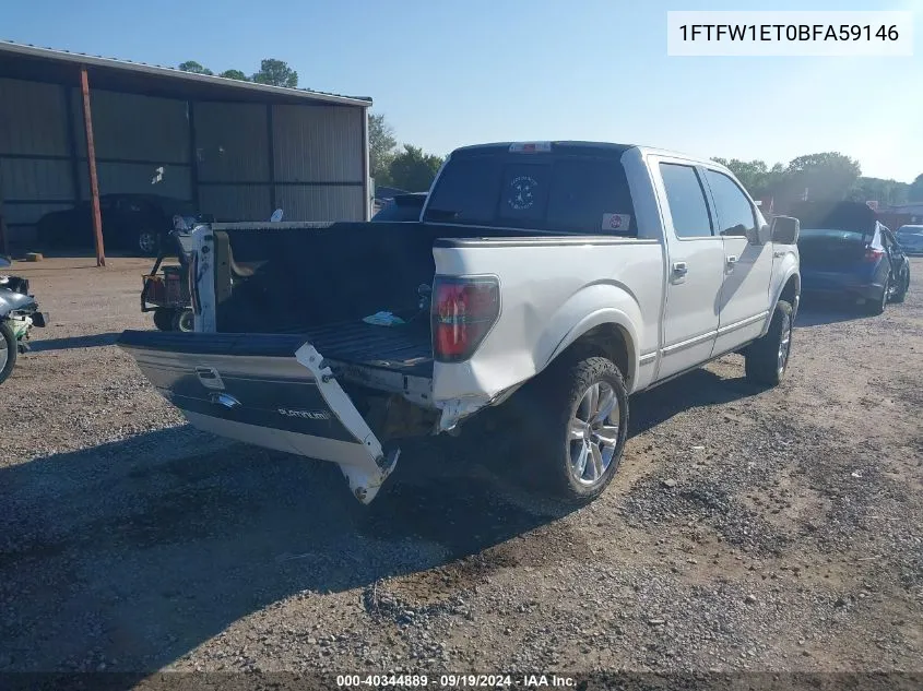 2011 Ford F-150 Platinum VIN: 1FTFW1ET0BFA59146 Lot: 40344889