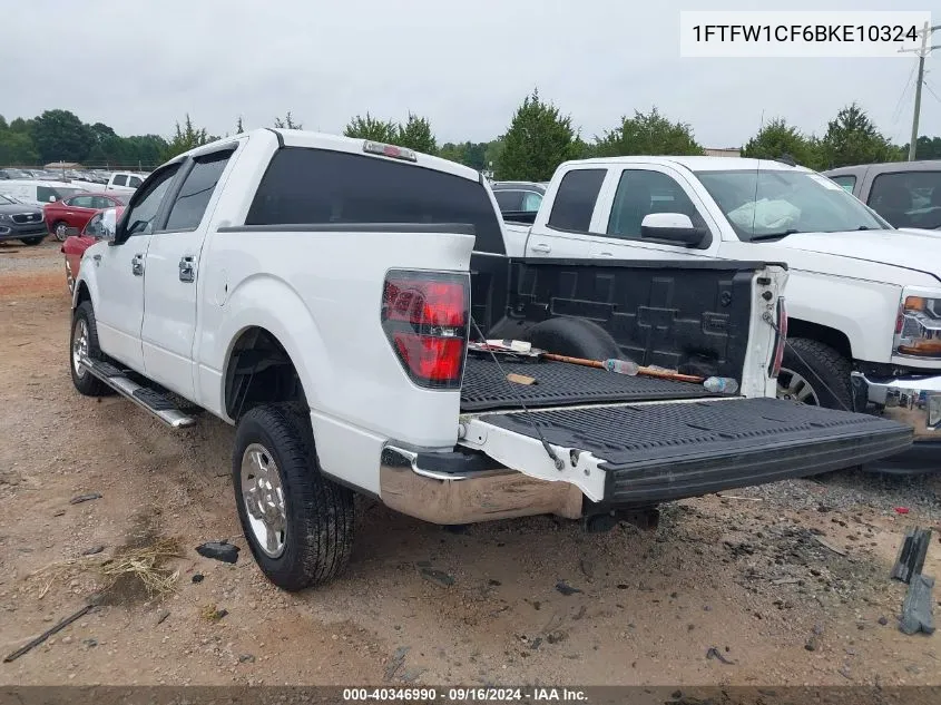 1FTFW1CF6BKE10324 2011 Ford F150 Supercrew