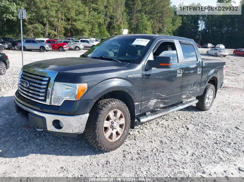 2011 Ford F150 Supercrew VIN: 1FTFW1EF0BKD29932 Lot: 40349738