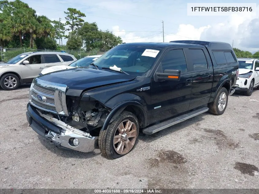 2011 Ford F-150 Lariat VIN: 1FTFW1ET5BFB38716 Lot: 40351688