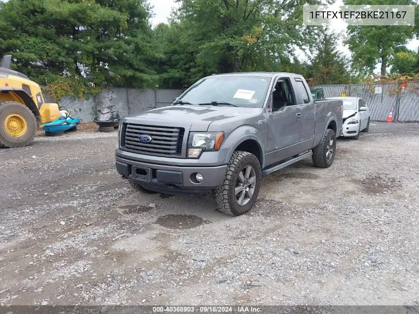 2011 Ford F150 Super Cab VIN: 1FTFX1EF2BKE21167 Lot: 40368903