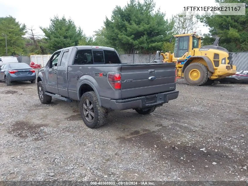 2011 Ford F150 Super Cab VIN: 1FTFX1EF2BKE21167 Lot: 40368903