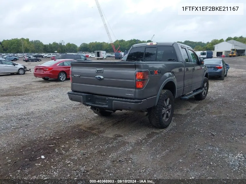 2011 Ford F150 Super Cab VIN: 1FTFX1EF2BKE21167 Lot: 40368903