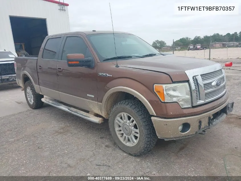 2011 Ford F-150 Lariat VIN: 1FTFW1ET9BFB70357 Lot: 40377689