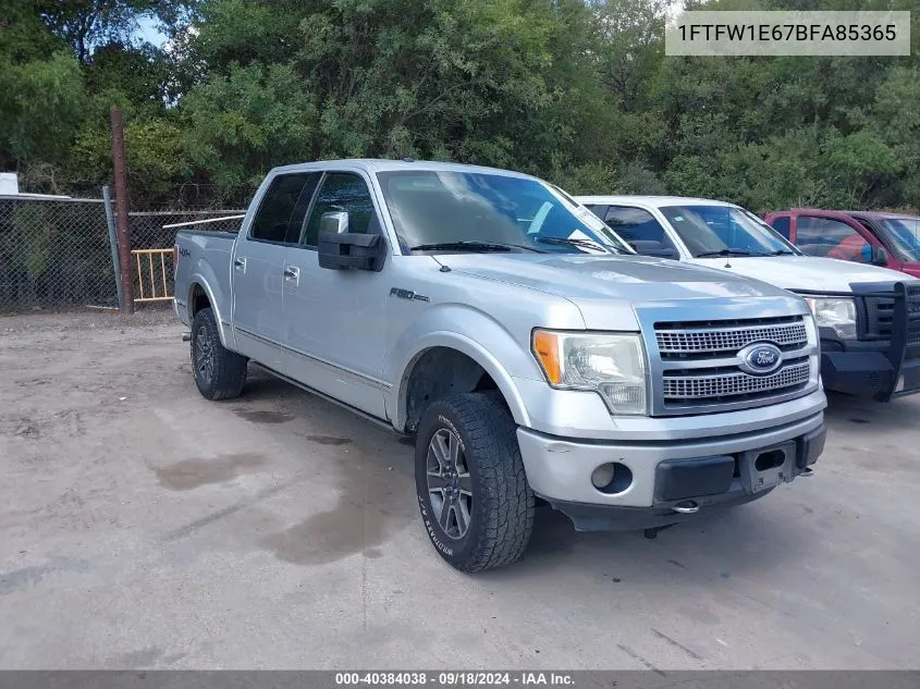 2011 Ford F-150 Platinum VIN: 1FTFW1E67BFA85365 Lot: 40384038