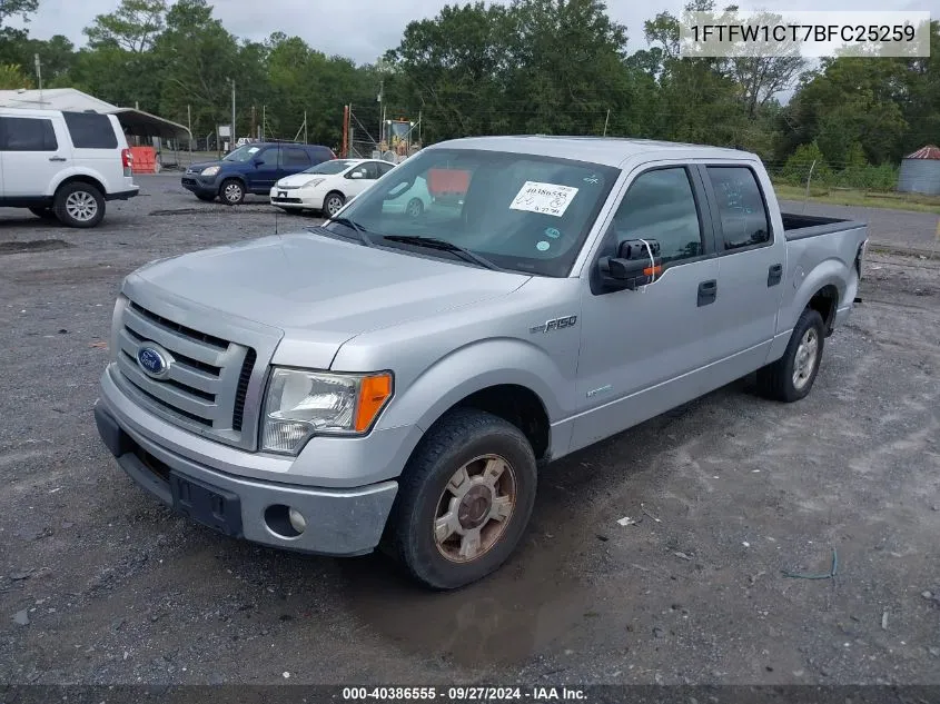 2011 Ford F150 Supercrew VIN: 1FTFW1CT7BFC25259 Lot: 40386555