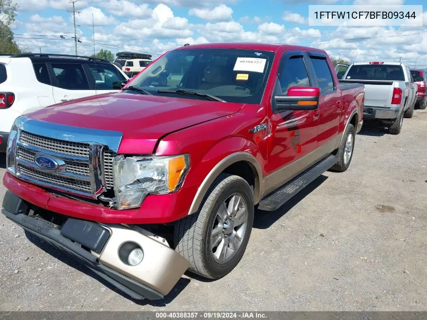 2011 Ford F-150 Lariat VIN: 1FTFW1CF7BFB09344 Lot: 40388357