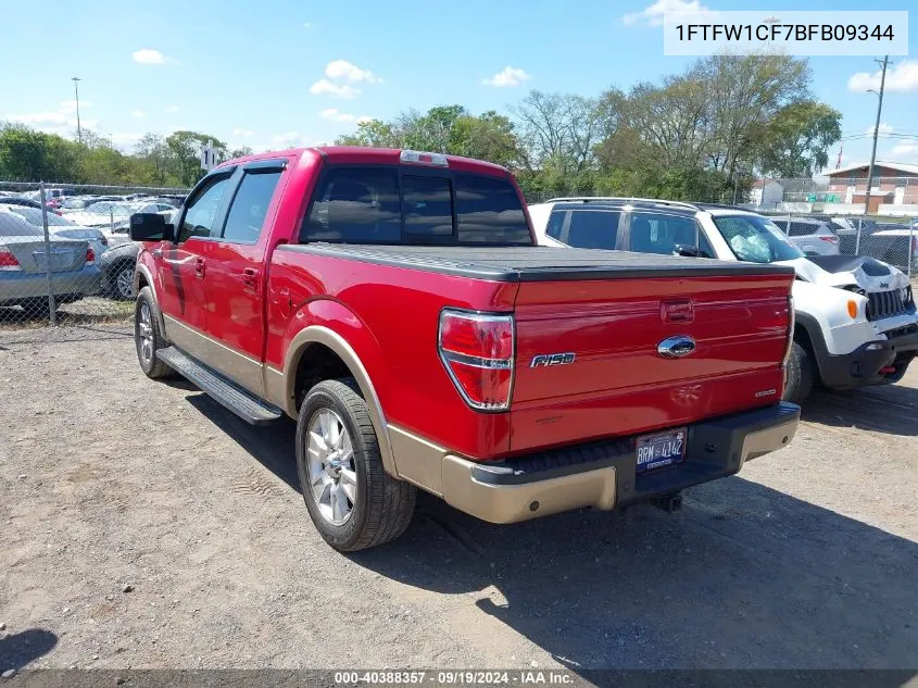 2011 Ford F-150 Lariat VIN: 1FTFW1CF7BFB09344 Lot: 40388357