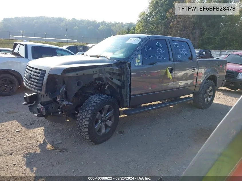 2011 Ford F-150 Fx4 VIN: 1FTFW1EF6BFB28478 Lot: 40388622