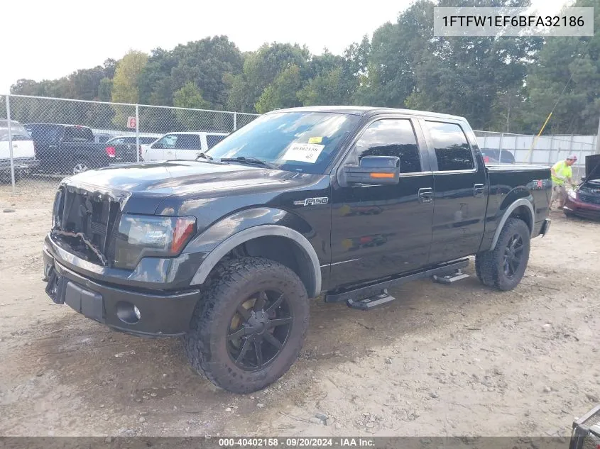 2011 Ford F-150 Fx4 VIN: 1FTFW1EF6BFA32186 Lot: 40402158