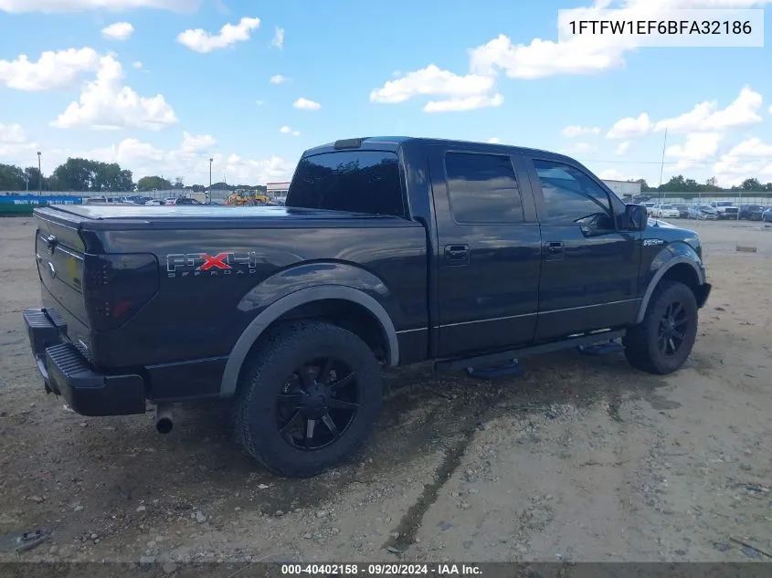 2011 Ford F-150 Fx4 VIN: 1FTFW1EF6BFA32186 Lot: 40402158