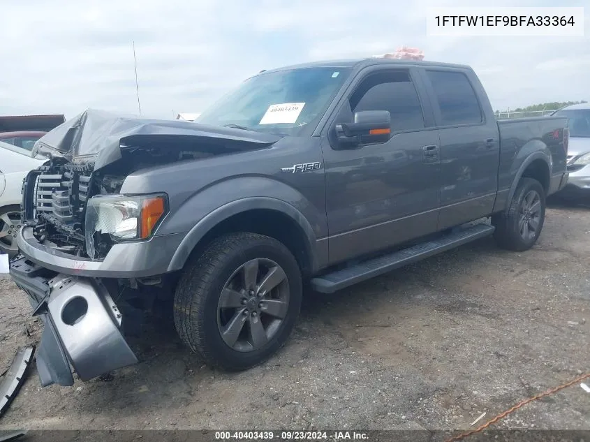 2011 Ford F-150 Fx4 VIN: 1FTFW1EF9BFA33364 Lot: 40403439