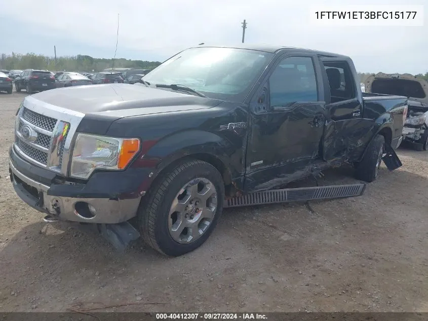 2011 Ford F-150 Lariat VIN: 1FTFW1ET3BFC15177 Lot: 40412307