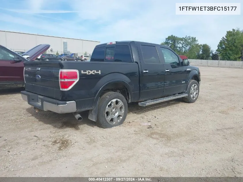 2011 Ford F-150 Lariat VIN: 1FTFW1ET3BFC15177 Lot: 40412307