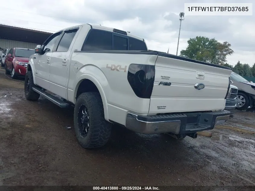 2011 Ford F-150 Lariat VIN: 1FTFW1ET7BFD37685 Lot: 40413880