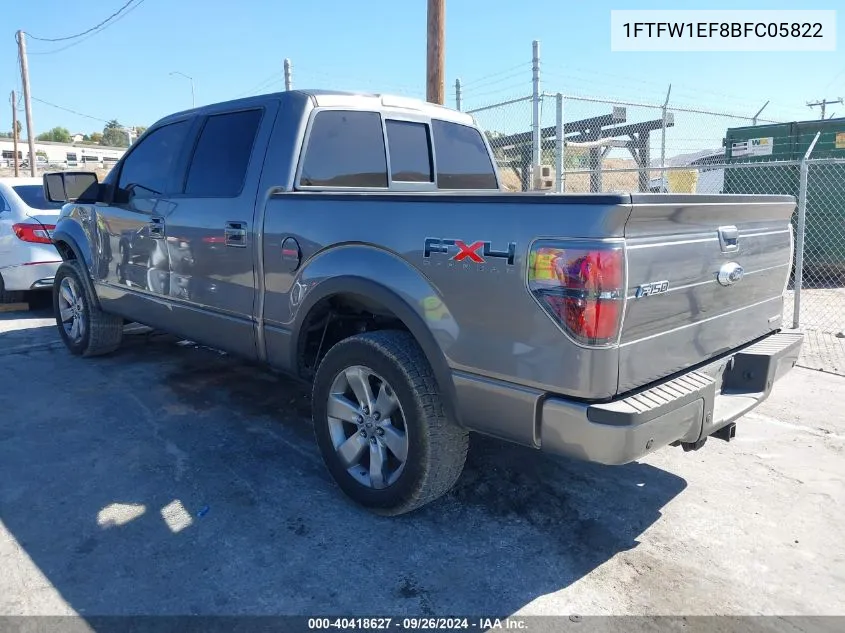 2011 Ford F-150 Fx4 VIN: 1FTFW1EF8BFC05822 Lot: 40418627