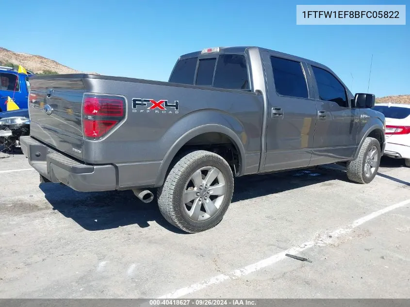 2011 Ford F-150 Fx4 VIN: 1FTFW1EF8BFC05822 Lot: 40418627