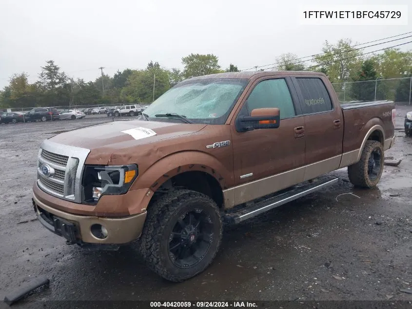 1FTFW1ET1BFC45729 2011 Ford F-150 Supercrew