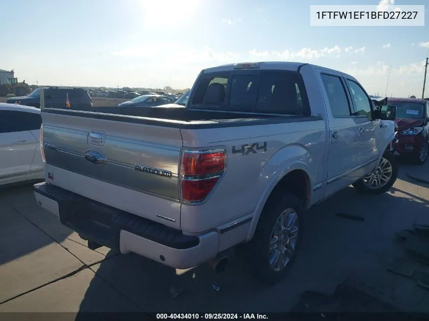 1FTFW1EF1BFD27227 2011 Ford F-150 Platinum