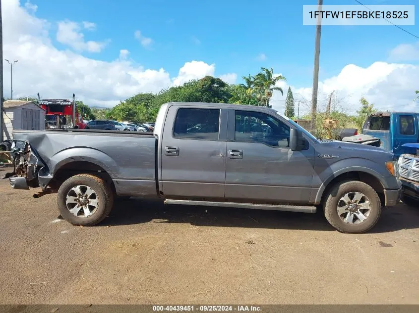 2011 Ford F150 Supercrew VIN: 1FTFW1EF5BKE18525 Lot: 40439451