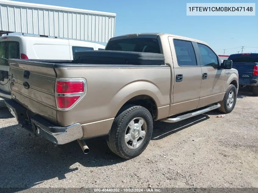 1FTEW1CM0BKD47148 2011 Ford F-150 Xlt